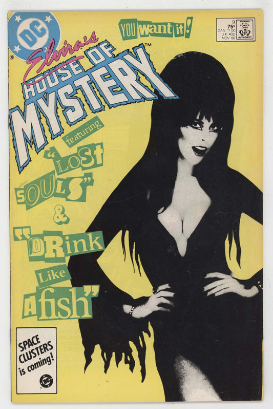Elvira's House Of Mystery 9 DC 1986 FN Photo Cassandra Peterson Pin-Up GGA