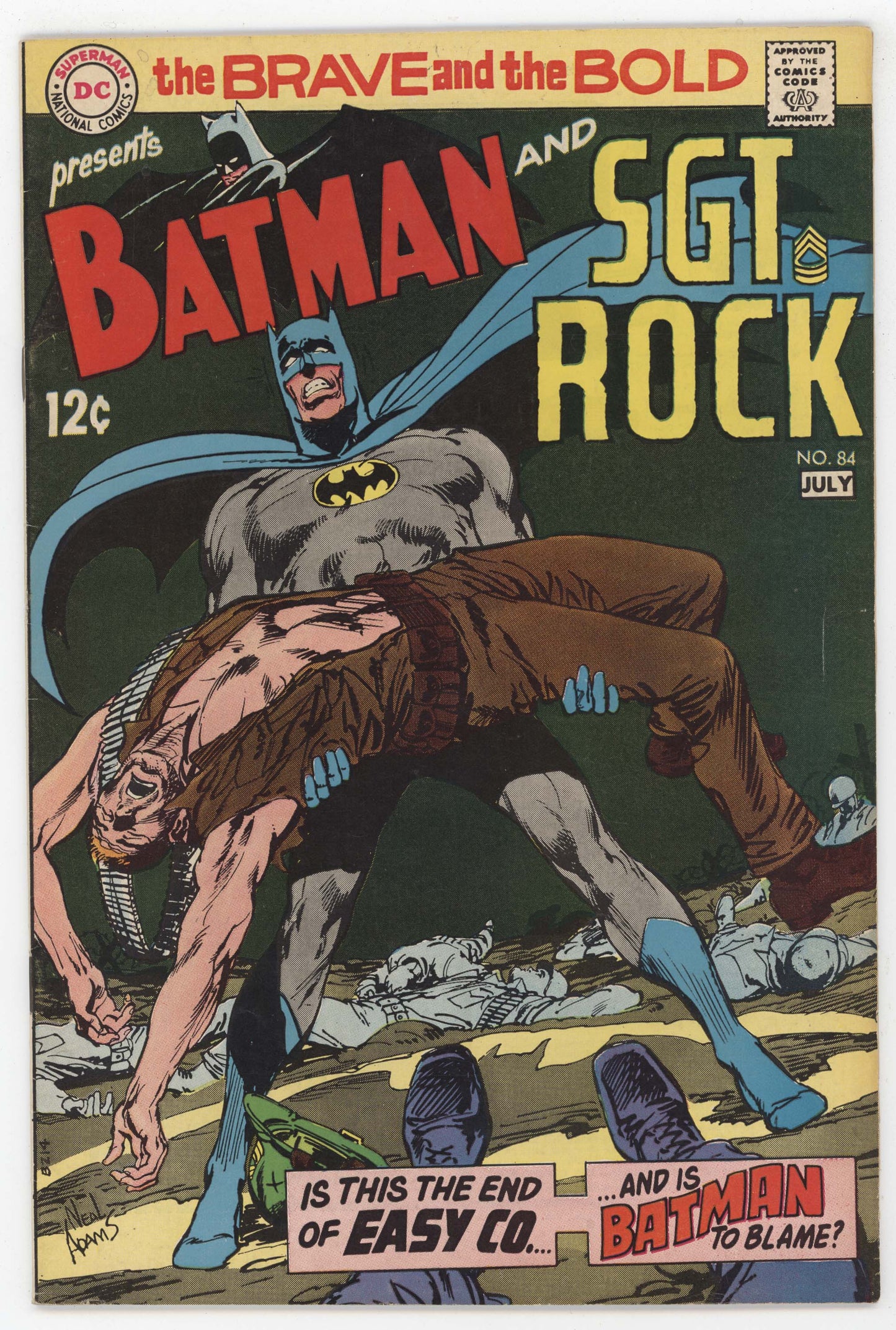 Brave And The Bold 84 DC 1969 FN VF Neal Adams Batman SGT Rock