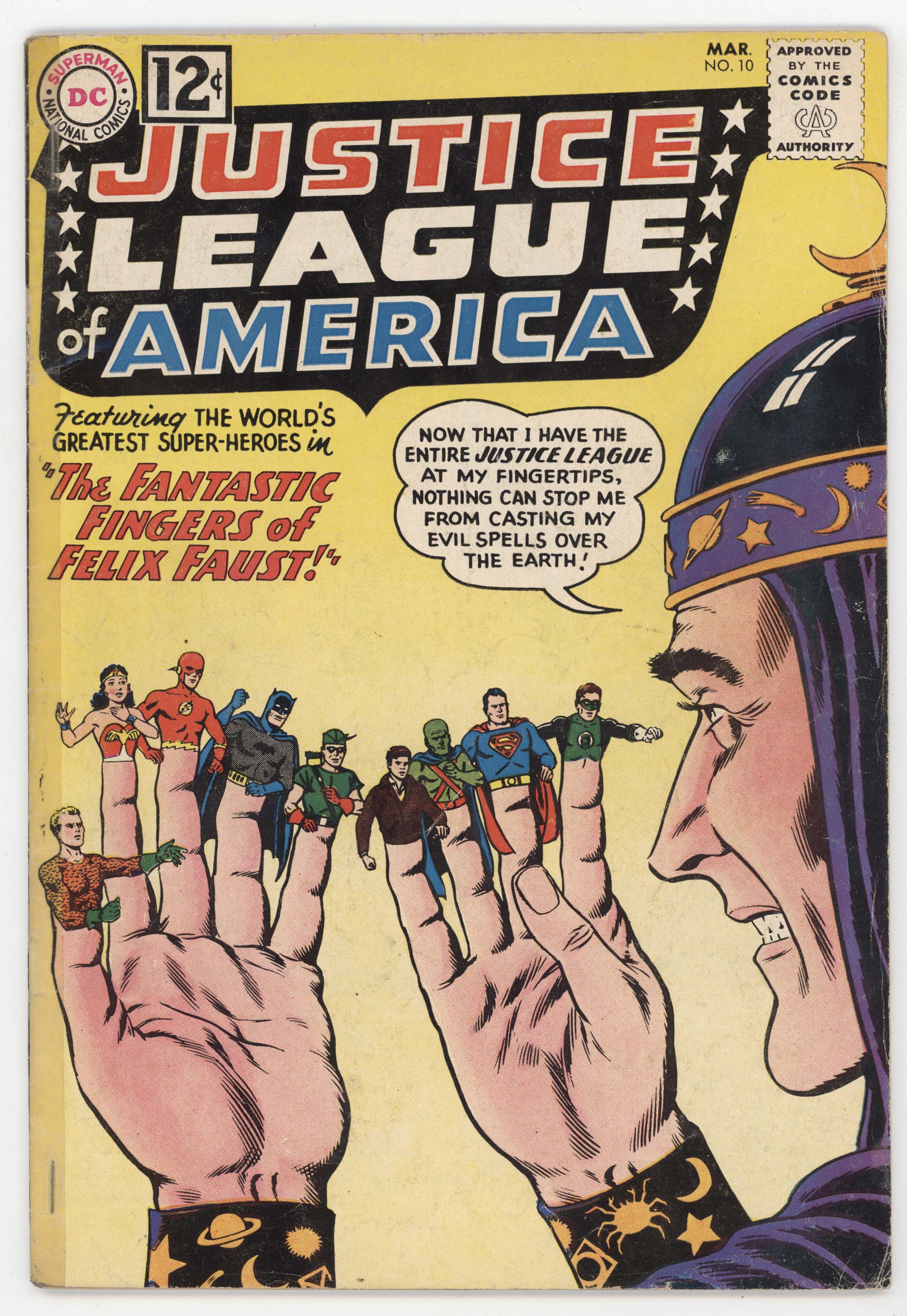 Justice League Of America 10 DC 1962 VG 1st Felix Faust Superman Batma