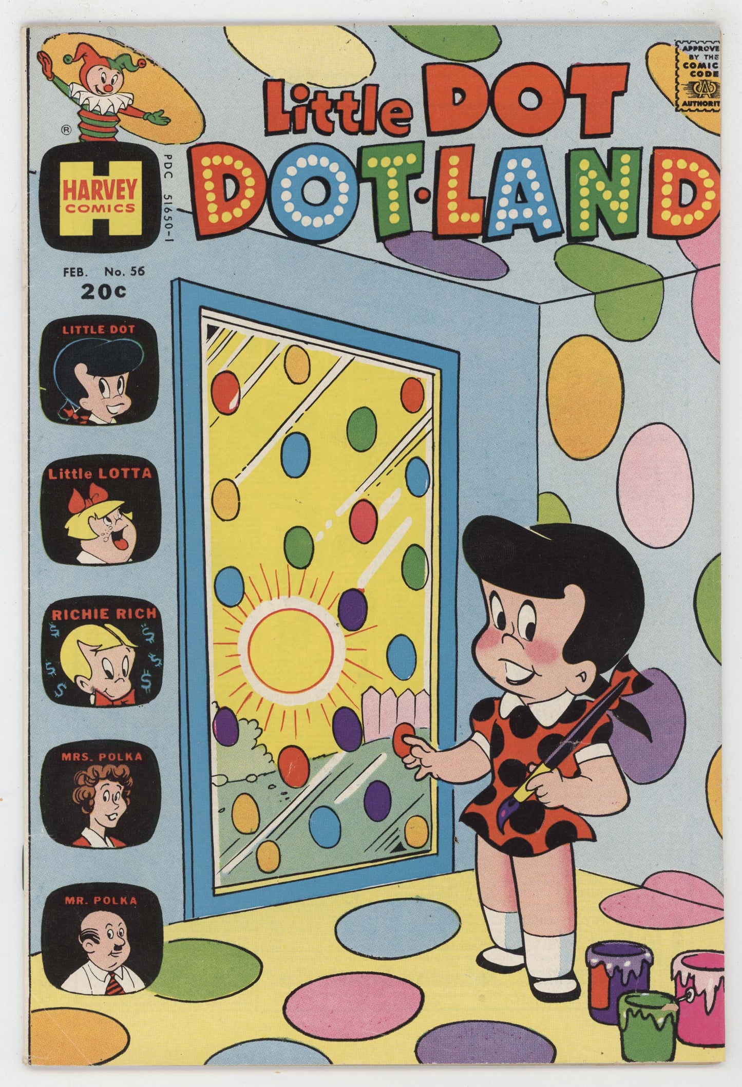 Little Dot Dotland 56 Harvey 1973 FN Richie Rich Painting Dots