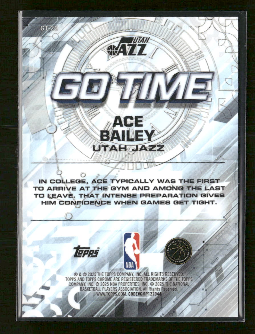2025-26 Topps Chrome Go Time Gold Refractor Ace Bailey #/50 #GT-20 - Golden Apple Comics
