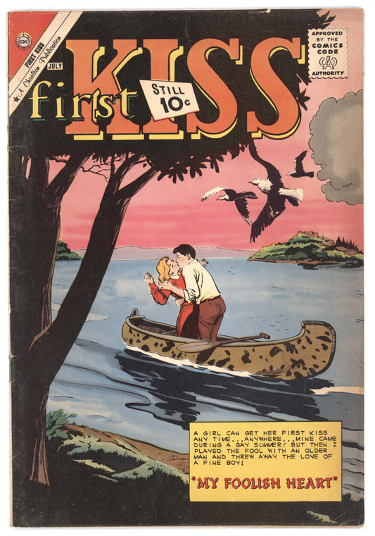 First Kiss 21 Charlton 1961 FN Dick Giordano Romance Red Dress