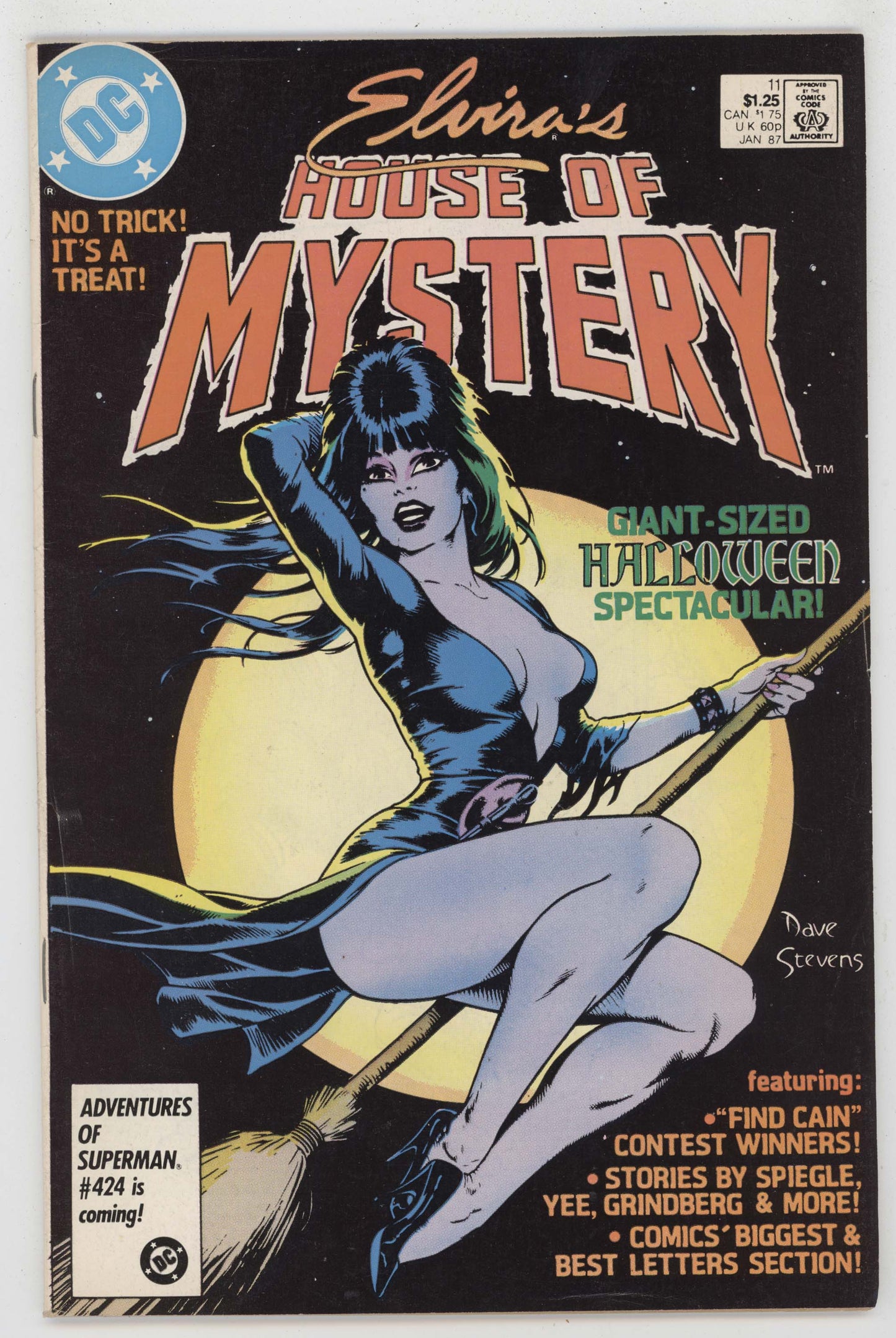 Elvira's House Of Mystery 11 DC 1987 FN VF Cassandra Peterson Pin-Up GGA Dave Stevens