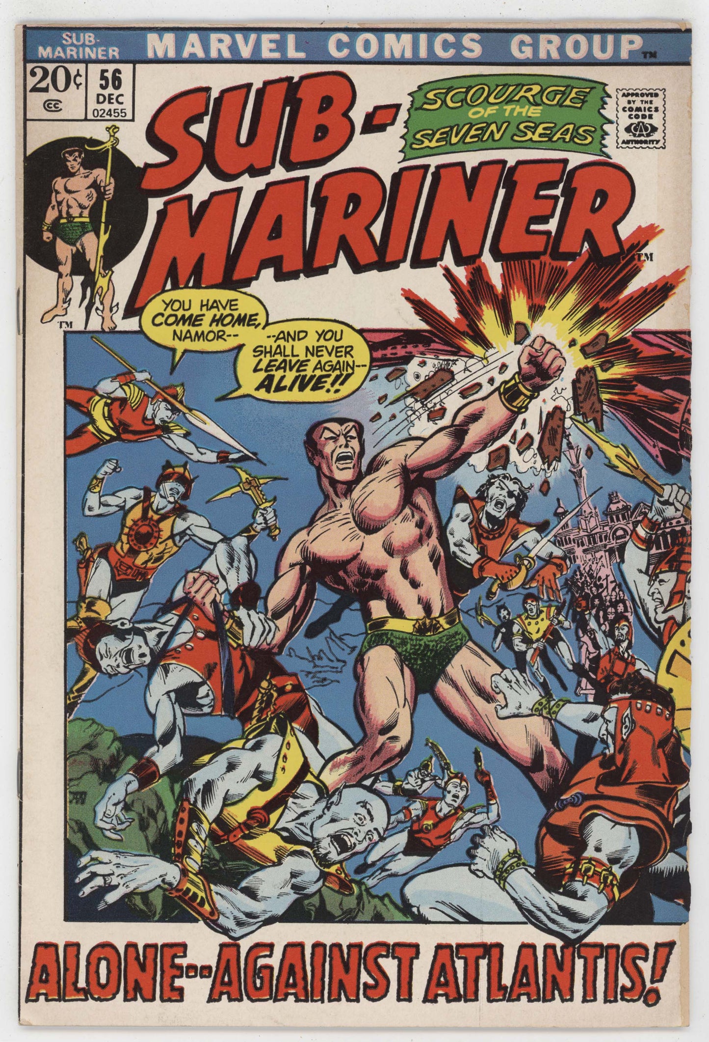 Sub-Mariner 56 Marvel 1972 VG Namor