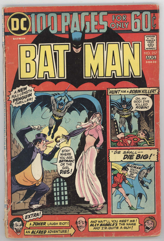 Batman 257 DC 1974 VG Nick Cardy Penguin Joker Robin