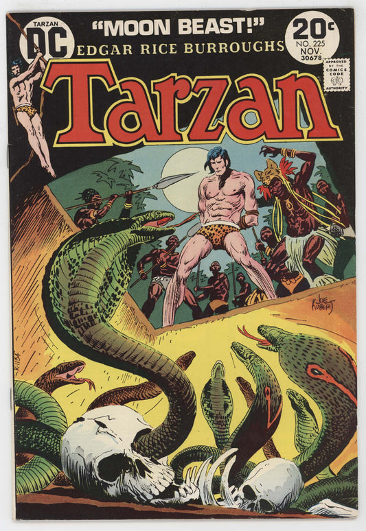 Tarzan 225 DC 1973 VF NM Joe Kubert Snake Pit King Cobra Skull