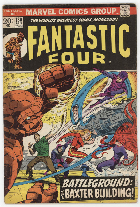 Fantastic Four 130 Marvel 1973 VG Inhumans Black Bolt Medusa Thundra Sandman
