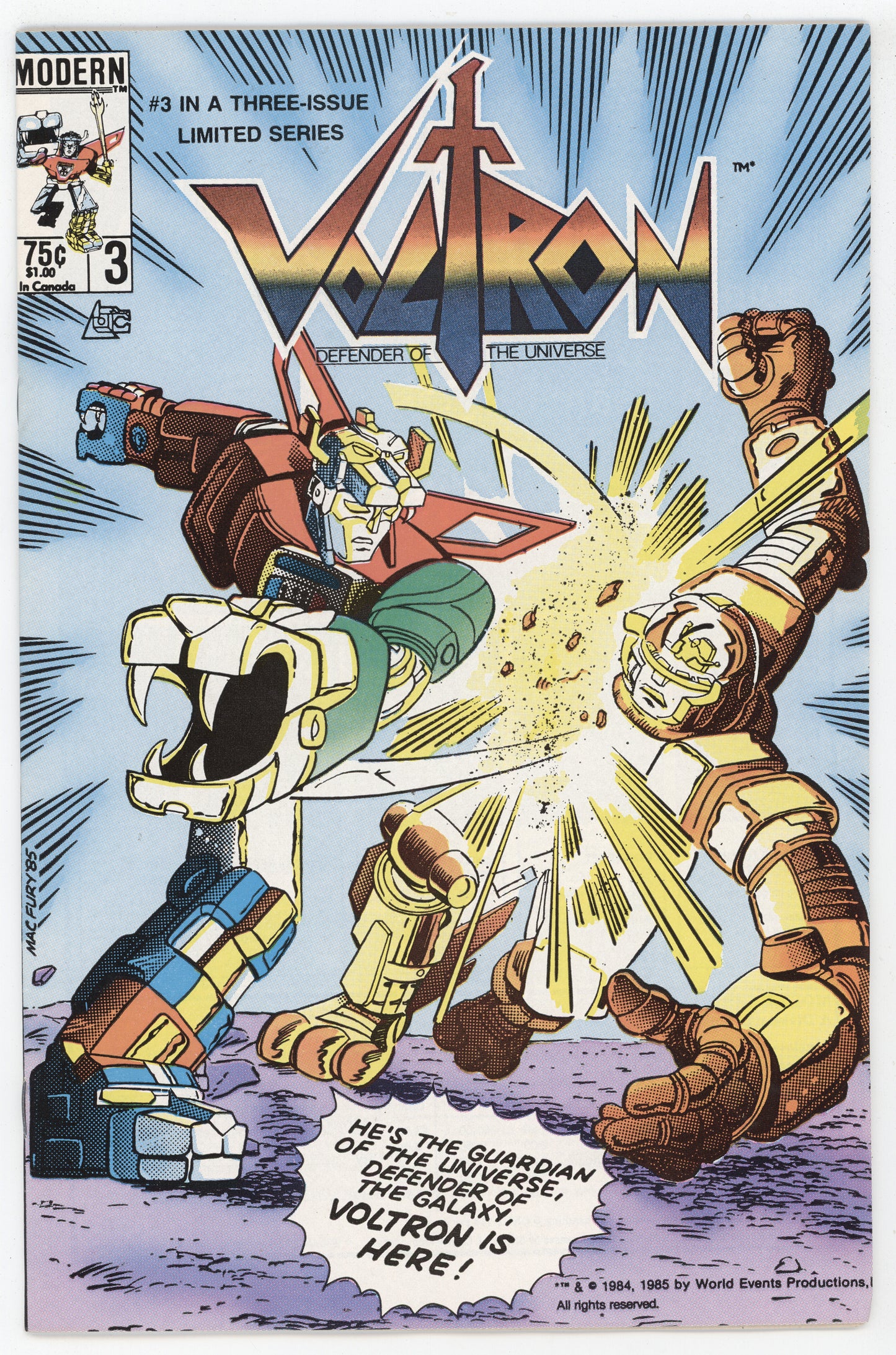 Voltron 3 Modern 1985 NM- 9.2 Dick Ayres Henry Vogel Defender Of The Universe