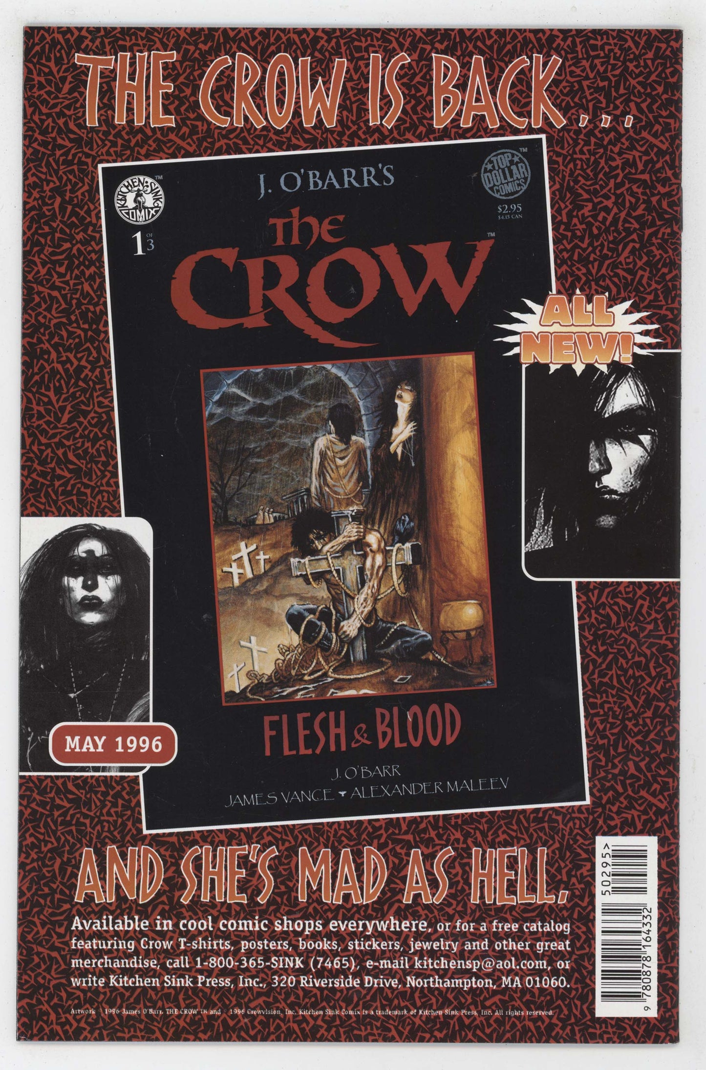 Crow Dead Time 3 Kitchen Sink 1996 NM- 9.2 James O'Barr Alex Maleev