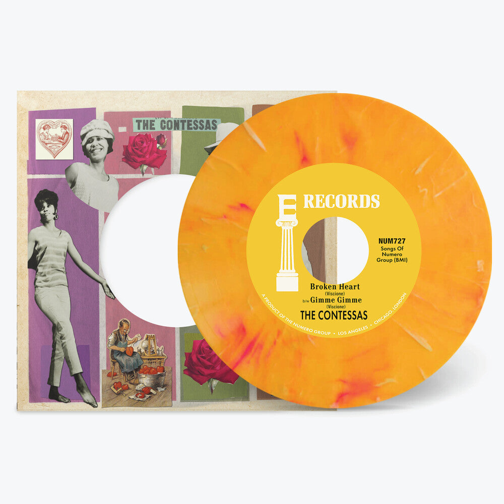 Broken Heart b/w Gimme Gimme [Opaque Peach & White Marble Vinyl Single]