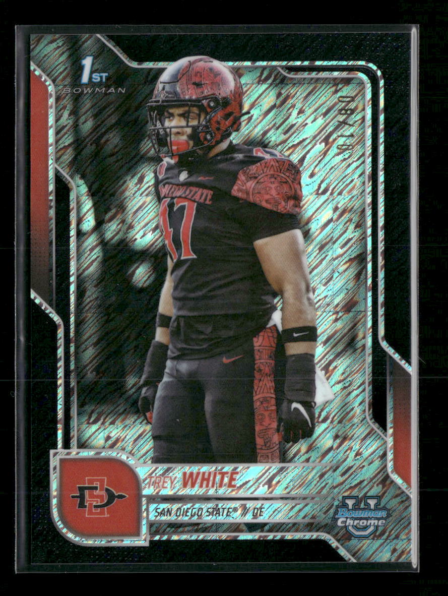 2025 Bowman University Chrome Red Shimmer Refractor Trey White 8/10 #25 - Golden Apple Comics