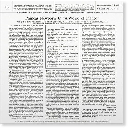 Newborn Jr - A World Of Piano! (Contemporary Records Acoustic Sounds Series) (Vinyl LP)
