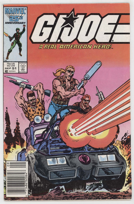 GI Joe 51 Marvel 1986 VG FN 1st Print Newsstand ARAH Larry Hama 1st Zandar