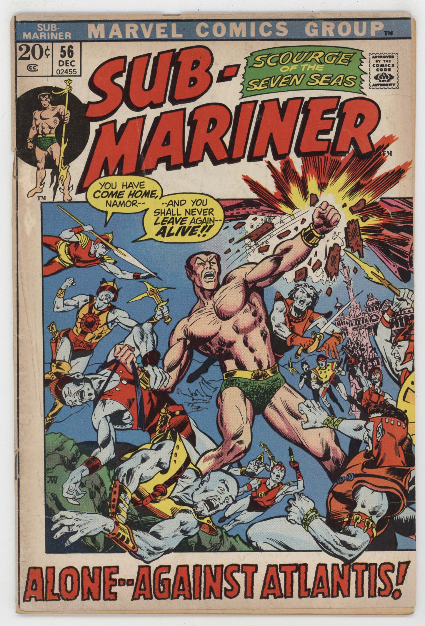 Sub-Mariner 56 Marvel 1972 GD VG Namor