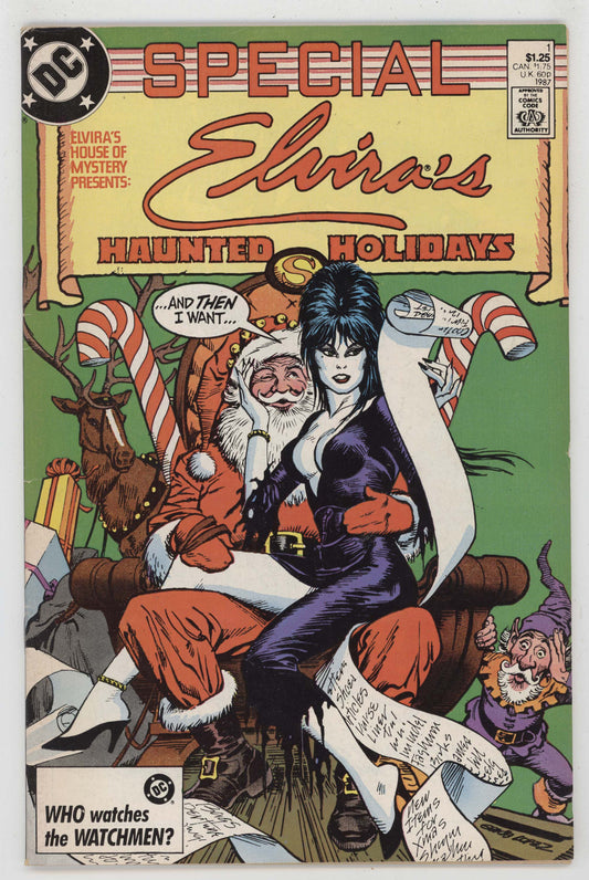 Elvira's House Of Mystery Special 1 DC 1987 FN Cassandra Peterson Pin-Up GGA Santa Claus