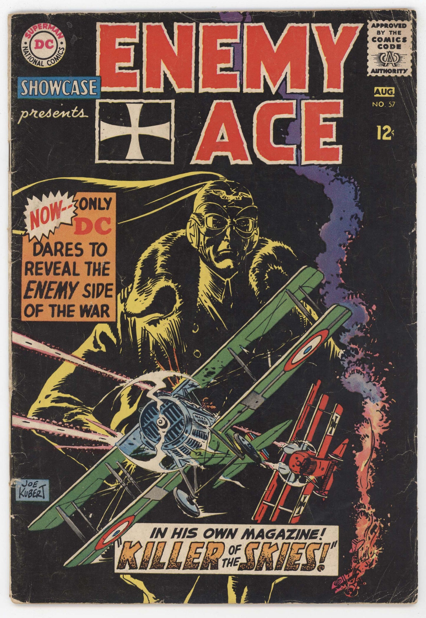 Showcase 57 DC 1965 VG Joe Kubert Enemy Ace WWI German Biplane Triplane