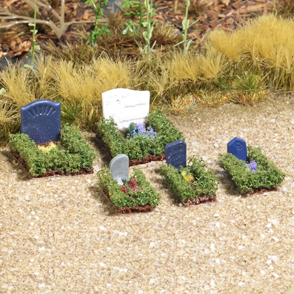 Busch 7686 HO Scale Complete Miniature Scene -- Graves, Boxwood Hedges (5) - Golden Apple Comics