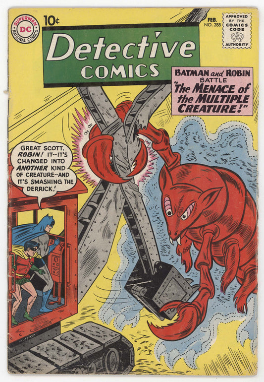 Batman Detective Comics 288 DC 1961 VG Sheldon Moldoff Robin Crab Rat Martian Manhunter