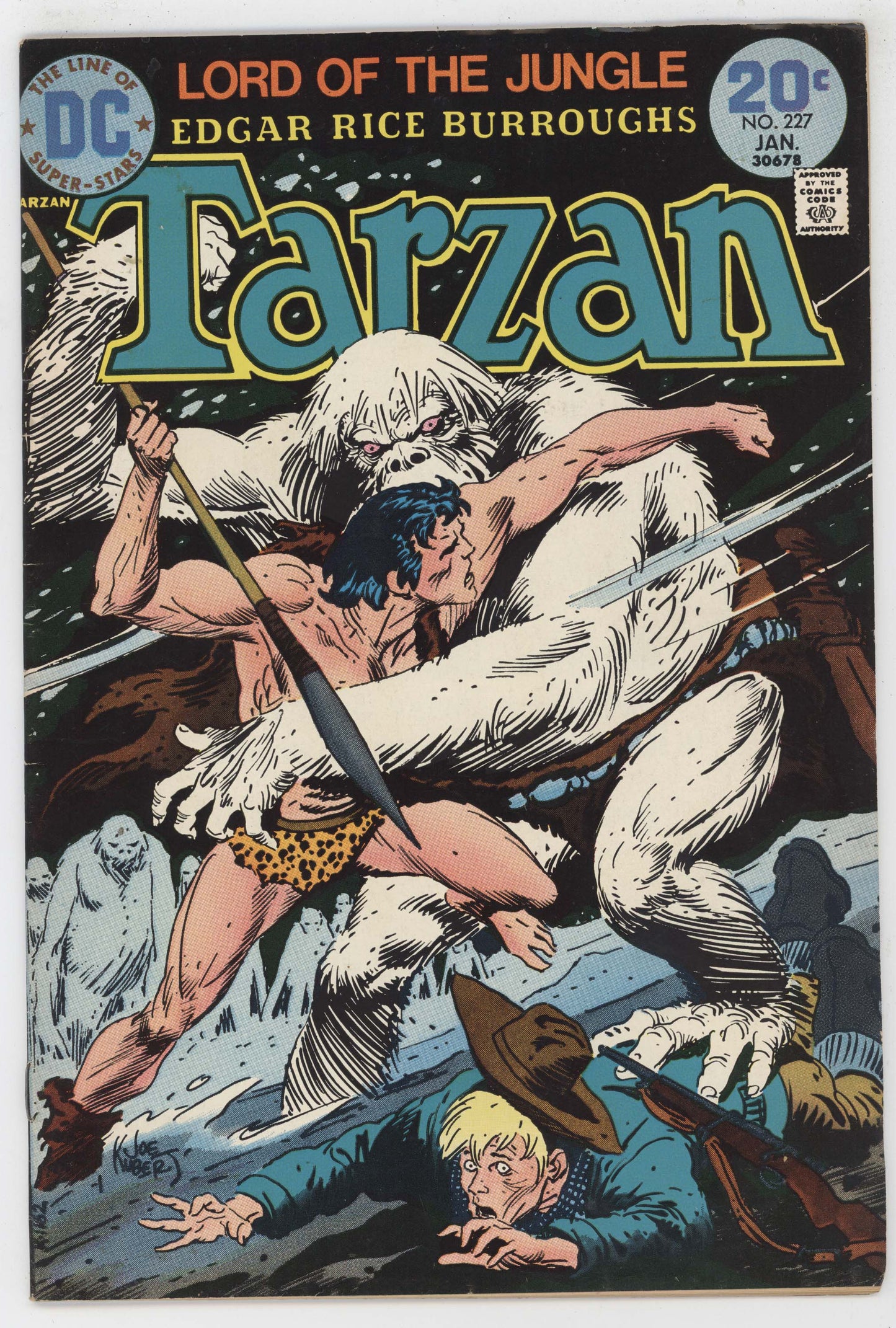 Tarzan 227 DC 1973 VF Joe Kubert Abominable Snowman Yeti