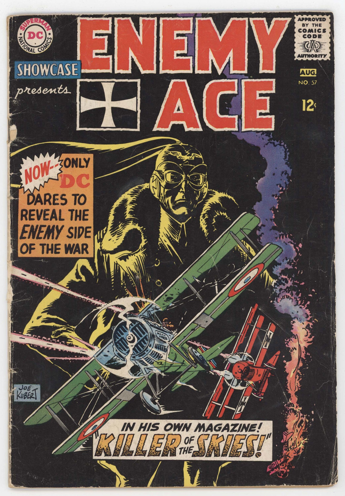 Showcase 57 DC 1965 VG Joe Kubert Enemy Ace WWI German Biplane Triplane