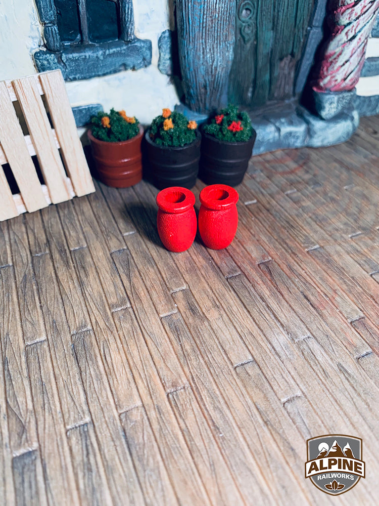 Alpine Railworks 1058 G Scale Red Vases (2)