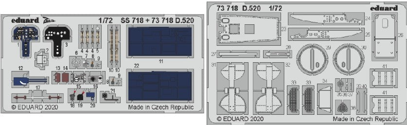 Eduard 73718 1/72 Aircraft- D520 for HSG & Hobby 2000 (Painted)