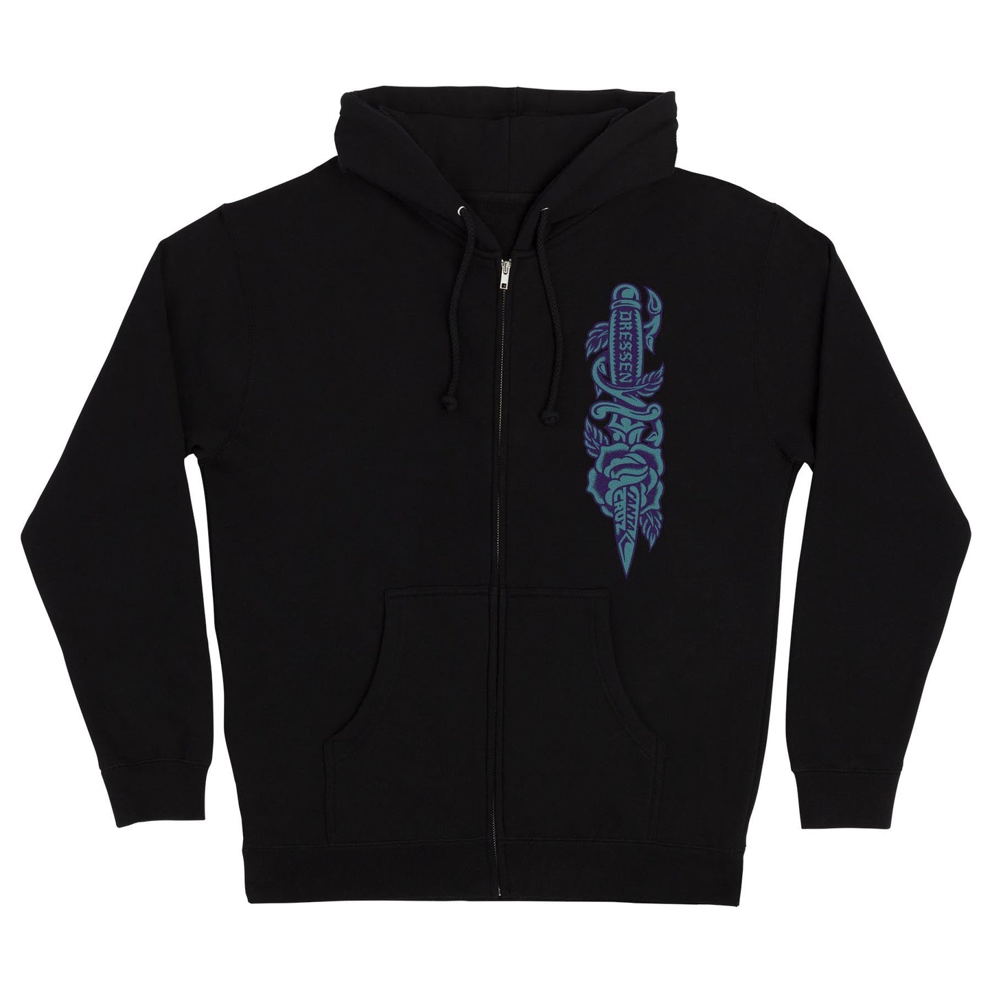 SANTA CRUZ DRESSEN ROSE DAGGER OPUS ZIP-UP SWEATSHIRT