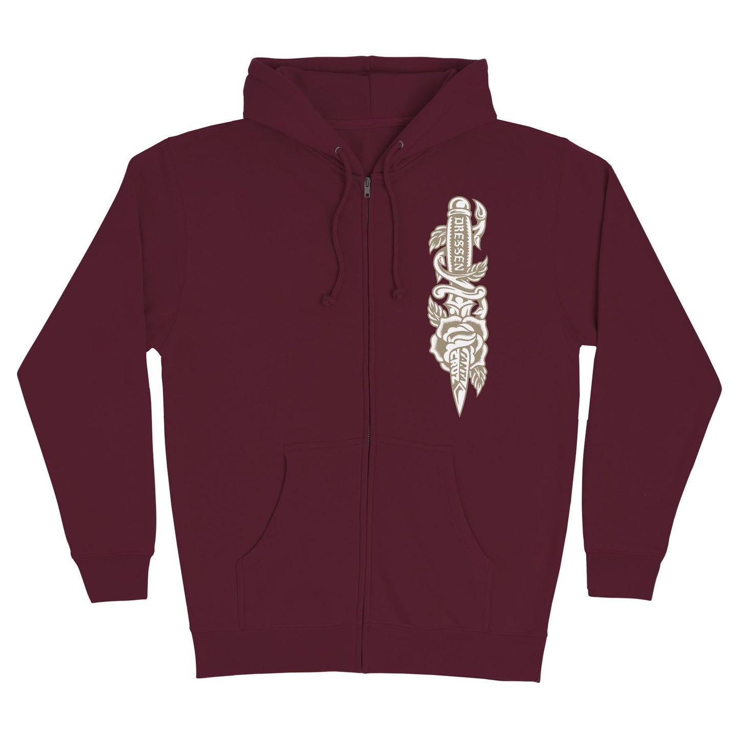 SANTA CRUZ DRESSEN ROSE DAGGER OPUS ZIP-UP SWEATSHIRT