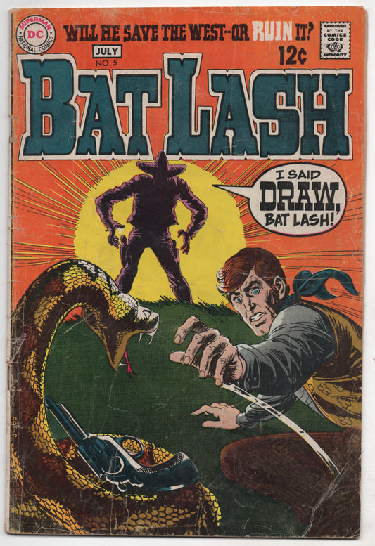 Bat Lash 5 DC 1969 VG Sergio Aragones Denny O'Neil Cobra Snake Pistols At Dawn