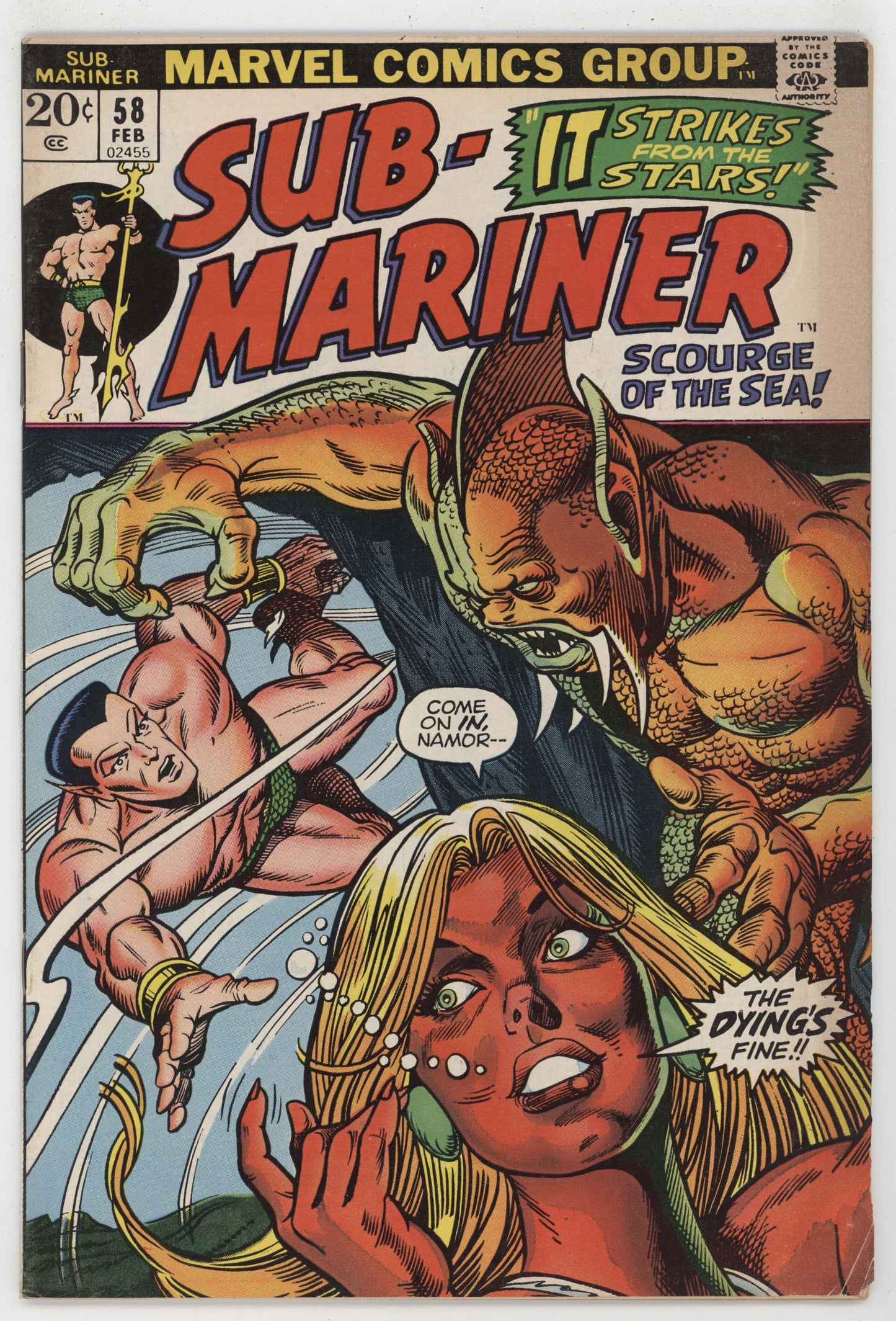 Sub-Mariner 58 Marvel 1973 VG Gil Kane Bill Everett Namor 1st Tamara