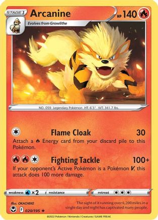 Arcanine 020/195 - SWSH12 Silver Tempest
