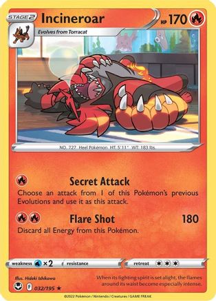 Incineroar 032/195 - SWSH12 Silver Tempest - Golden Apple Comics