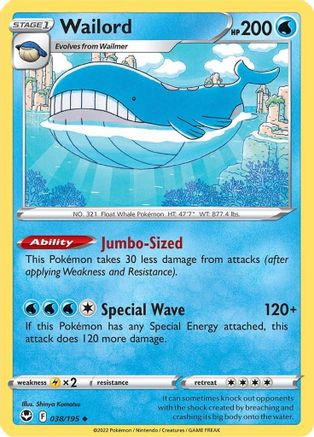 Wailord 038/195 - SWSH12 Silver Tempest
