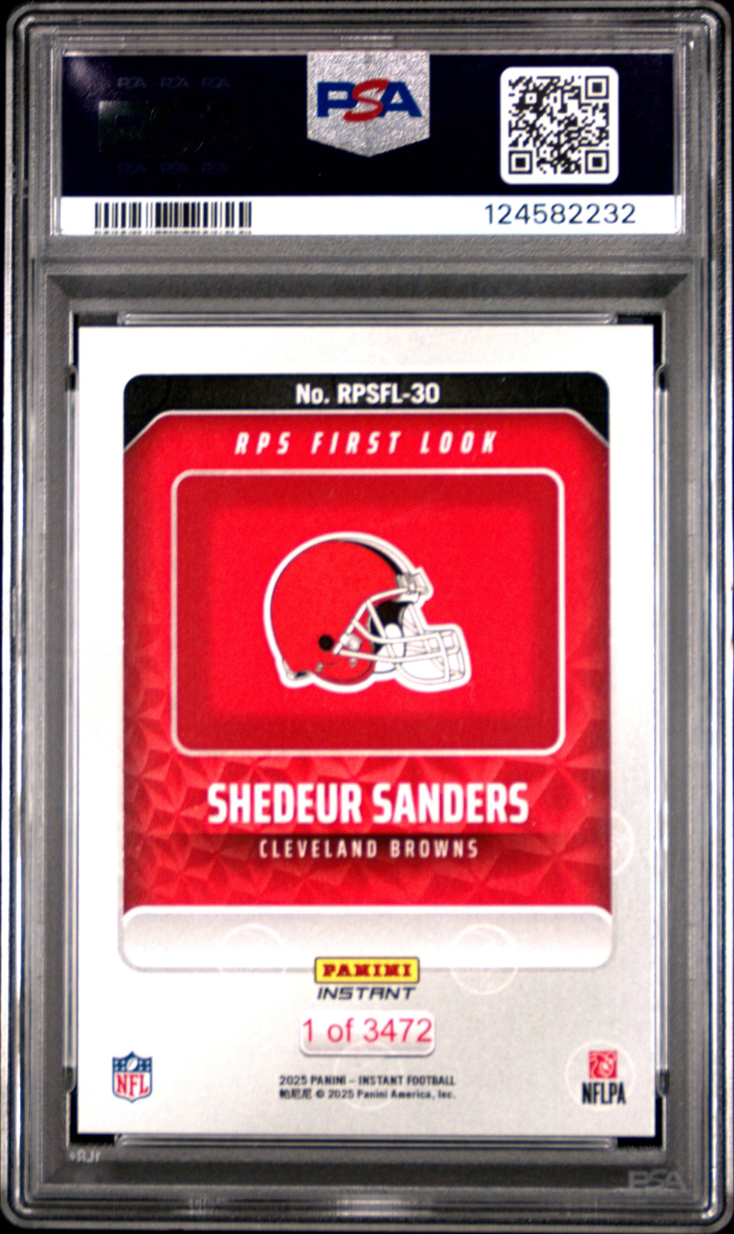 2025 Panini Instant Nfl Rps First Look Shedeur Sanders 10 PSA #RPSFL30