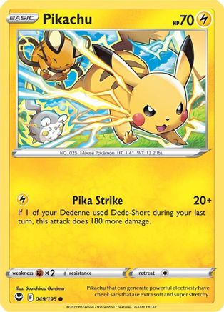 Pikachu 049/195 - SWSH12 Silver Tempest