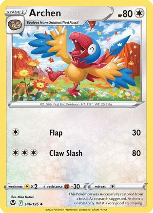 Archen 146/195 - SWSH12 Silver Tempest Reverse Holofoil