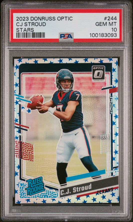 2023 Panini Donruss Optic Stars Cj Stroud 10 PSA #244