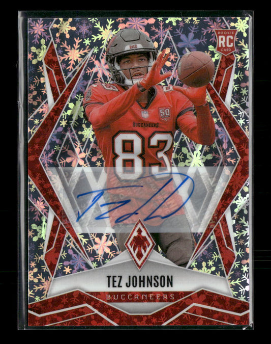 2025 Panini Phoenix Base Rookie Auto Winter Prizm Tez Johnson Rookie #/35 #166
