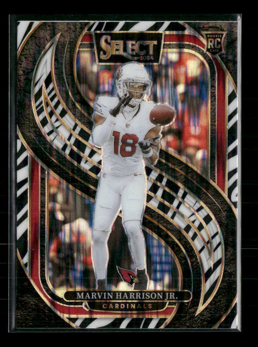 2024 Panini Select Zebra Prizm Marvin Harrison Jr. Rookie #115