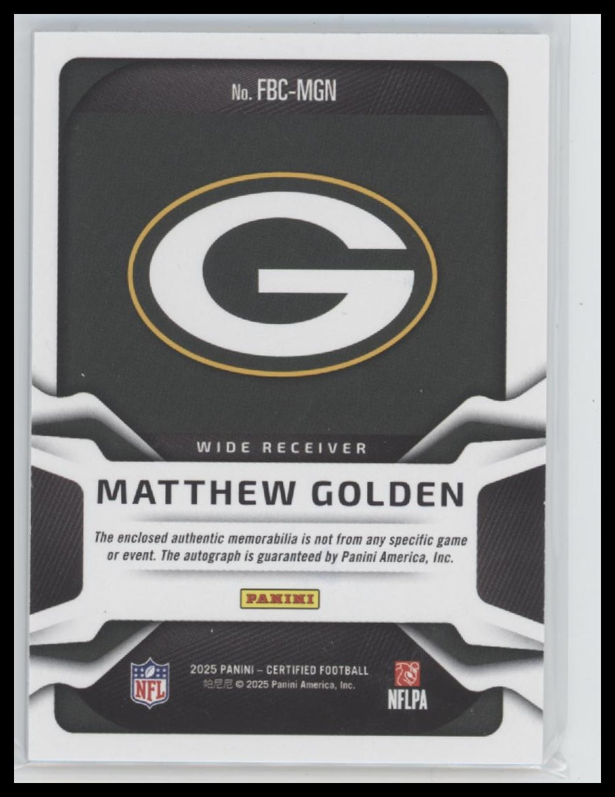 2025 Panini Freshman Fabric Mirror Signatures Blue Matthew Golden #/50 #FBC-MGN - Golden Apple Comics