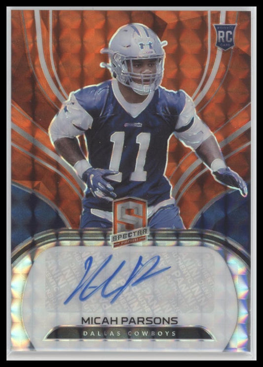 2021 Panini Spectra Neon Orange Micah Parsons Rookie #/10 Auto #269