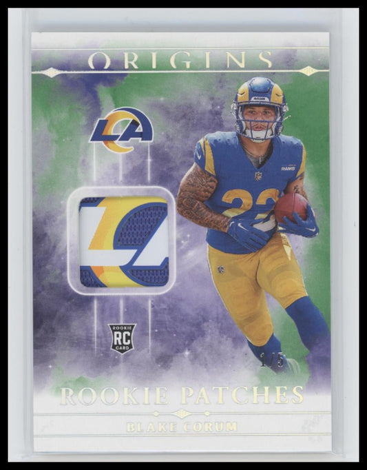 2024 Panini Origins Rookie Patches Green Blake Corum #/5 #RPT-BCM