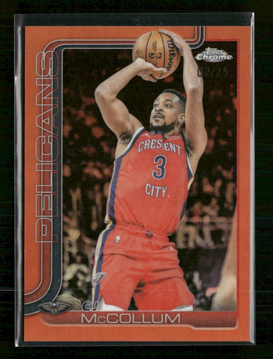 2025-26 Topps Chrome Orange Refractor CJ McCollum #/25 #136 - Golden Apple Comics