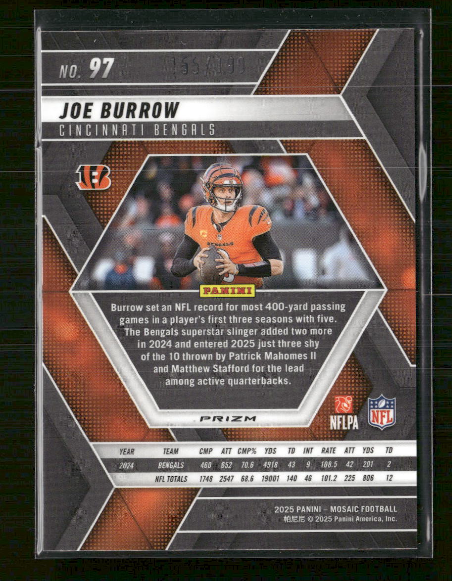 2025 Panini Mosaic Mosaic Orange Joe Burrow #/199 #97
