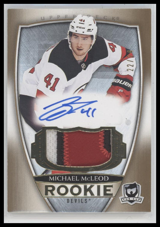2018-19 Upper Deck The Cup Gold Foil Michael McLeod #/24 Auto #144