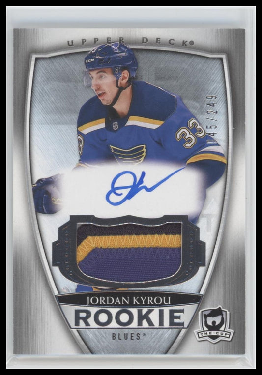 2018-19 Upper Deck The Cup Jordan Kyrou Rookie #/249 Auto #87
