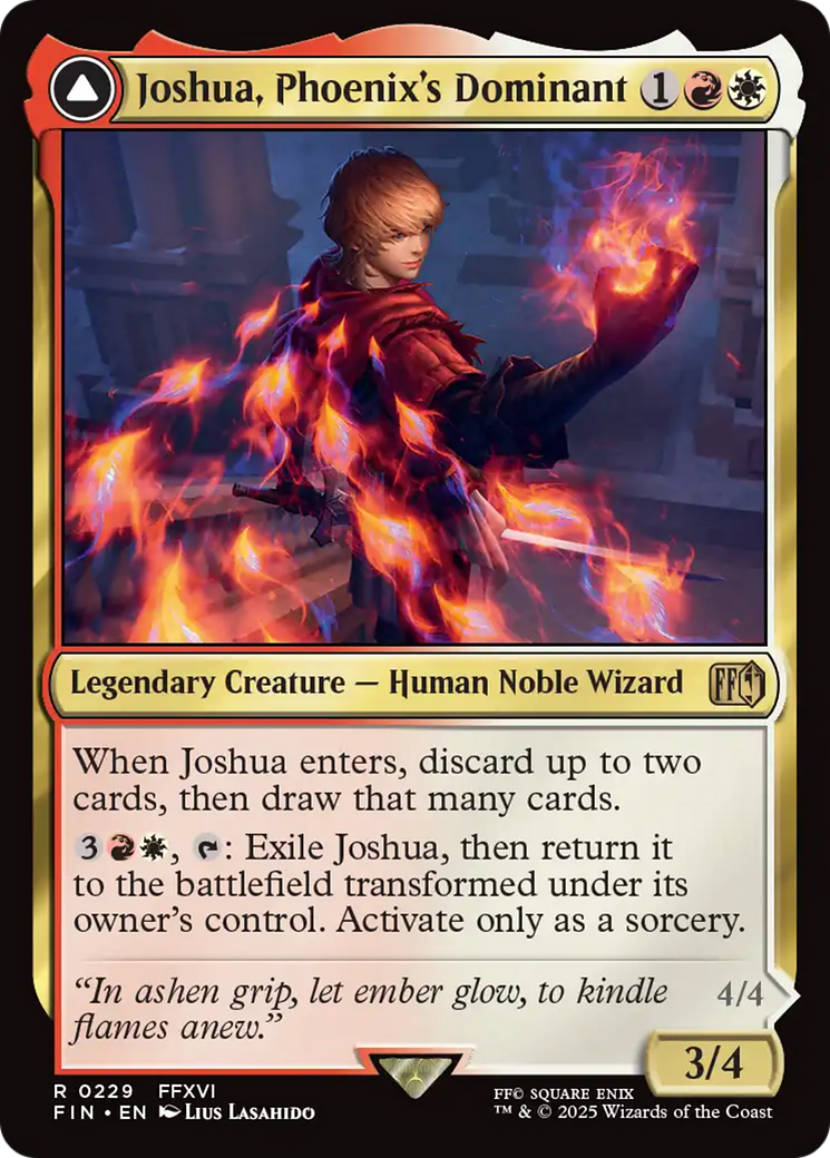 Joshua, Phoenix's Dominant // Phoenix, Warden of Fire (FIN-229) - FINAL FANTASY: (enchantment)