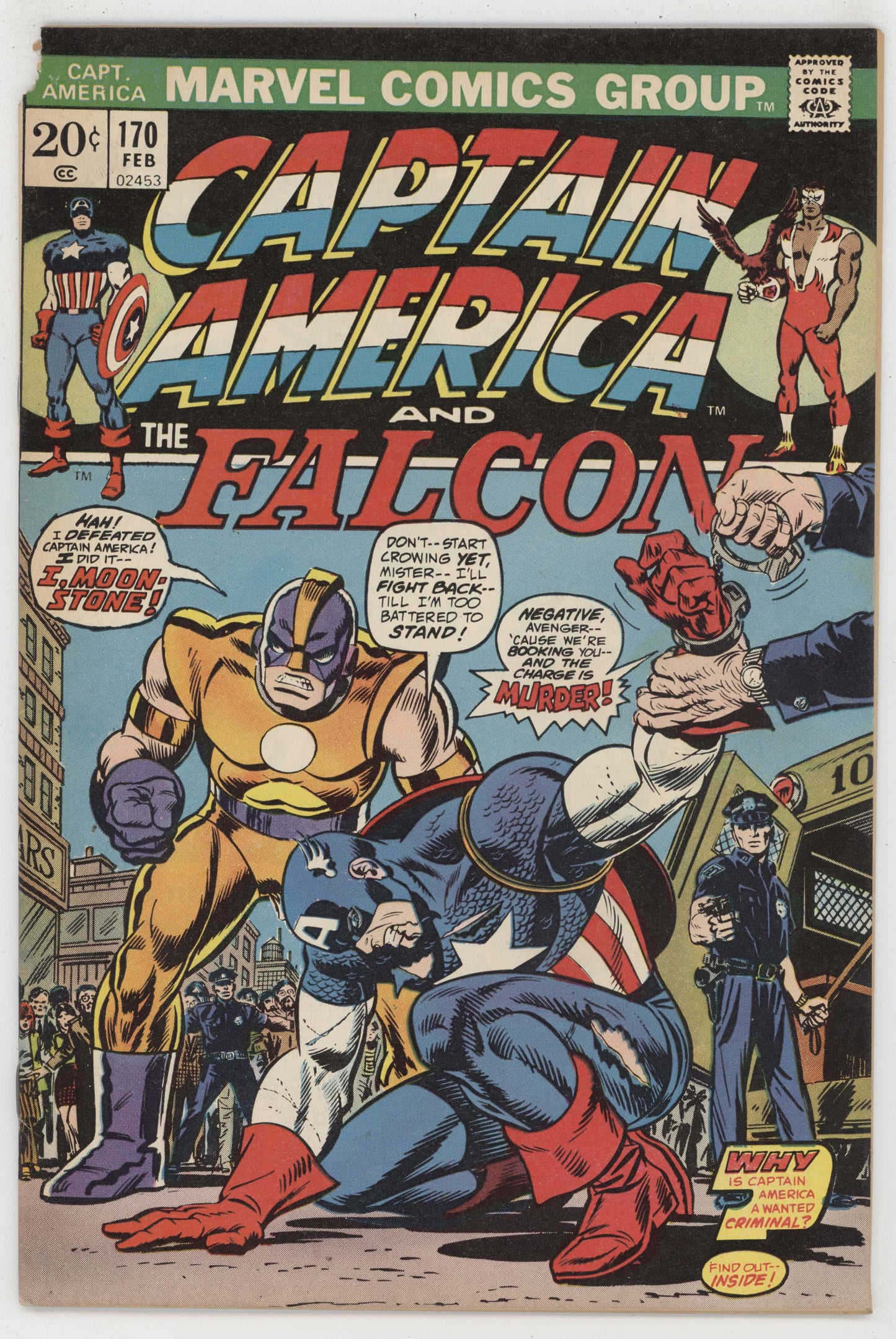 Captain America 170 Marvel 1974 FR GD Falcon Black Panther Moonstone