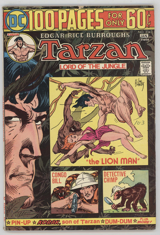 Tarzan 234 DC 1974 VG FN Joe Kubert GGA Detective Chimp