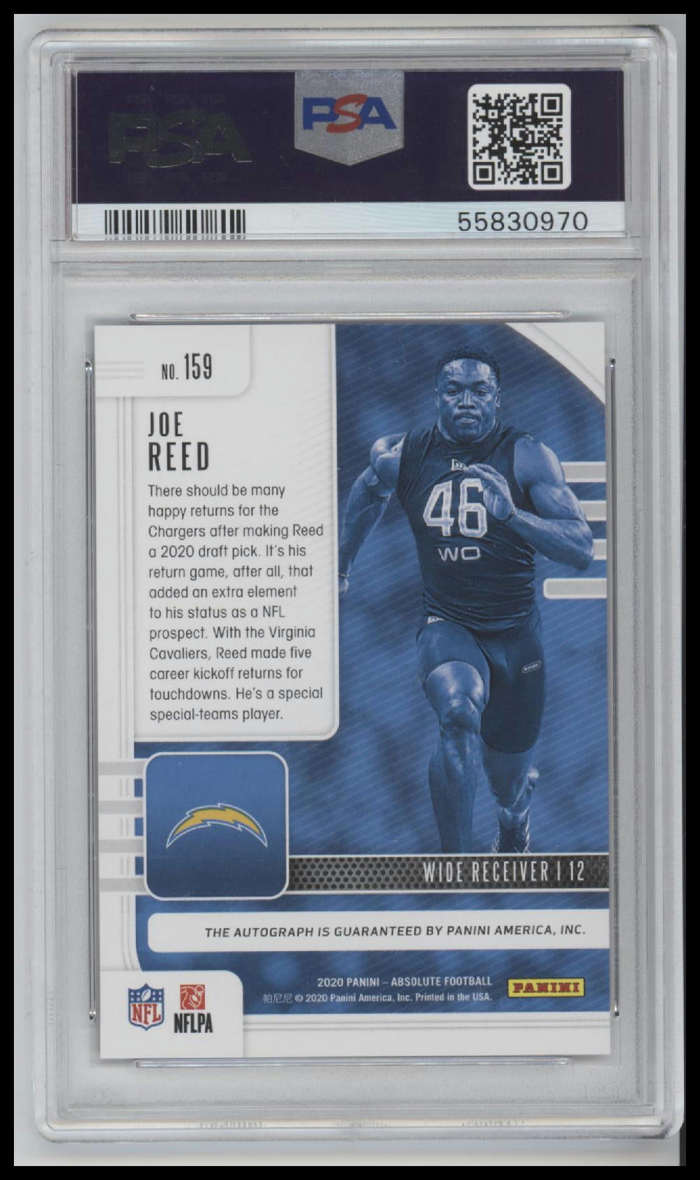 2020 Panini Absolute Signature-Purple Rain Joe Reed 10 PSA #159 - Golden Apple Comics